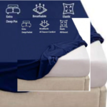Extra Deep Fitted Sheet 40 Cm (16 Inch) Pocket Soft Brushed Microfiber Mattress Bed Sheet Breathable, Shrink & Fade Resistant All Around Elastic, Machine Washable Sheet For Home Bedroom - Image 2